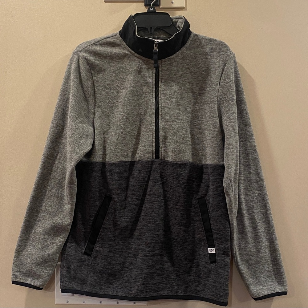DSG Everyday Heather Gray/Black Polar Fleece 1/2 Zip Pullover